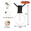 Clear glass globe g40 led string lights garden decor
