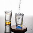 Clear glass liquor cup set with measurement markings dining room glass