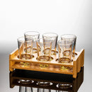 Clear glass liquor cup set with measurement markings dining room glass