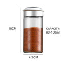 Clear glass rotating spice jar set – kitchen seasoning bottles