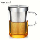 Clear glass tea infuser mug – kitchen borosilicate cup with lid