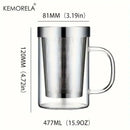 Clear glass tea infuser mug – kitchen borosilicate cup with lid