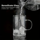 Clear glass tea infuser mug – kitchen borosilicate cup with lid
