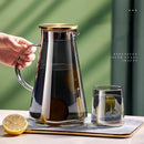 Clear gold glass juice kettle set kitchen beverage pitcher