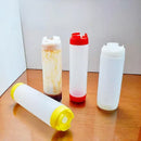 Clear red white & yellow tomato squeeze bottle kitchen set
