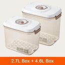 Clear white and blue fresh-keeping vacuum canister kitchen organizer