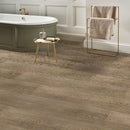 SPC Vinyl Rigid Core 7" Width 48" RL, 6mm with attached cushion, Cliffside Floors - Livfloors Collection bath tub view