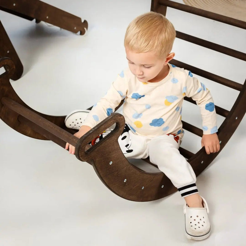 Climbing Arch & Rocker Balance - Montessori Climbers for Kids 1-7 y.o. – Chocolate