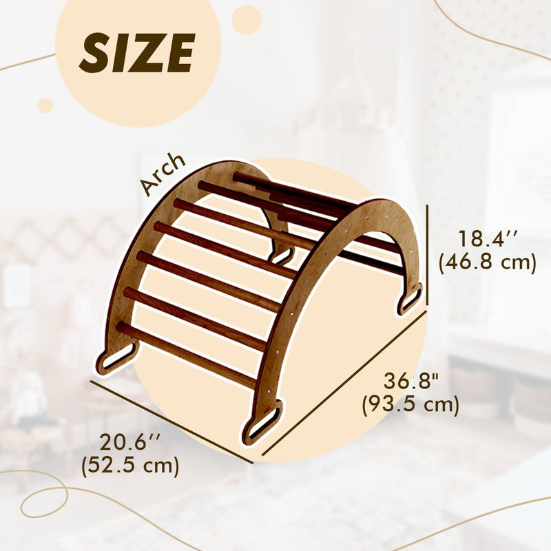 Climbing Arch & Rocker Balance - Montessori Climbers for Kids 1-7 y.o. – Chocolate