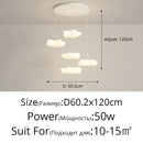 Cloud white modern chandelier floating kitchen island light
