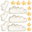 Watercolor Decals Sun & Clouds - Fabric Nursery Wall Art