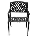 Outdoor Aluminum 7pc Round Patio Dining Set, Lazy Susan, Six Chairs