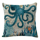Coastal cushion cover set of 9 teal and blue living room decor