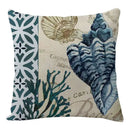 Coastal cushion cover set of 9 teal and blue living room decor