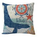 Coastal cushion cover set of 9 teal and blue living room decor