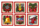 Coaster needlepoint (halfstitch) kit set of 6 designs "Christmas time" 5106