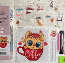 Coffee Cat CS2707 7.9 x 7.9 inches Crafting Spark Diamond Painting Kit