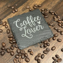 Laser-Etched Slate Coasters – Coffee Lover Gift | Natural Stone Drink Coasters