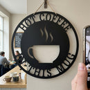 Custom Metal Wall Art - Personalized Coffee Bar Monogram Sign