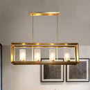 Colonial gold metal cage island ceiling light kitchen chandelier