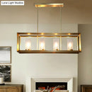 Colonial gold metal cage island ceiling light kitchen chandelier