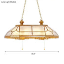 Colonial gold opal blown glass pendant light living room