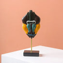 Colorful african abstract face monkey sculptures living room decor