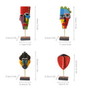 Colorful african abstract face monkey sculptures living room decor