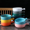 Colorful ceramic single handle salad bowl dining room tableware