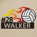 Colorful Flaming Volleyball Name Sign