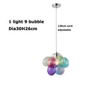 Colorful glass bubble chandelier pendant light for living room
