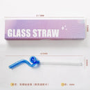 Colorful glass flower handle stir bar kitchen cocktail straw