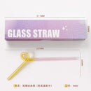 Colorful glass flower handle stir bar kitchen cocktail straw