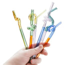 Colorful glass flower handle stir bar kitchen cocktail straw