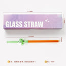 Colorful glass flower handle stir bar kitchen cocktail straw