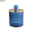 Colorful glass tea canister set with gold ceramic lids kitchen storage jar
