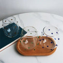 Colorful glass wave dots mug set dining room stemless wine glasses