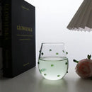 Colorful glass wave dots mug set dining room stemless wine glasses