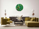 Colorful Herbs and Flowers on Dark Background Printed Mirror Acrylic Circles