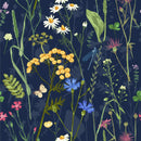 Colorful Herbs and Flowers on Dark Background Wallpaper