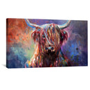 Colorful Highland Cow Canvas