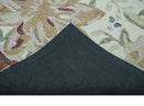 Colorful Ivory, Olive and Brown Floral Design Hand Tufted Custom Made wool Rug