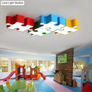 Colorful jigsaw puzzles ceiling flush light – kids bedroom led fixture