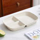 Colorful ribbed divided dish diet plate set with utensils dining room