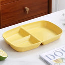 Colorful ribbed divided dish diet plate set with utensils dining room