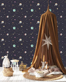 Colorful Stars and Planets Wallpaper