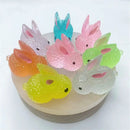 Colorful translucent micro rabbit figurine bedroom decor ornament