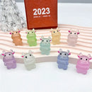 Colorful translucent micro rabbit figurine bedroom decor ornament