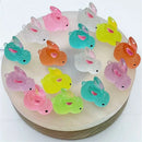 Colorful translucent micro rabbit figurine bedroom decor ornament