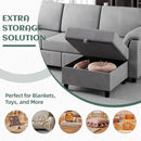 Comfortable L Shaped Convertible Sectional Sofa with Pillows